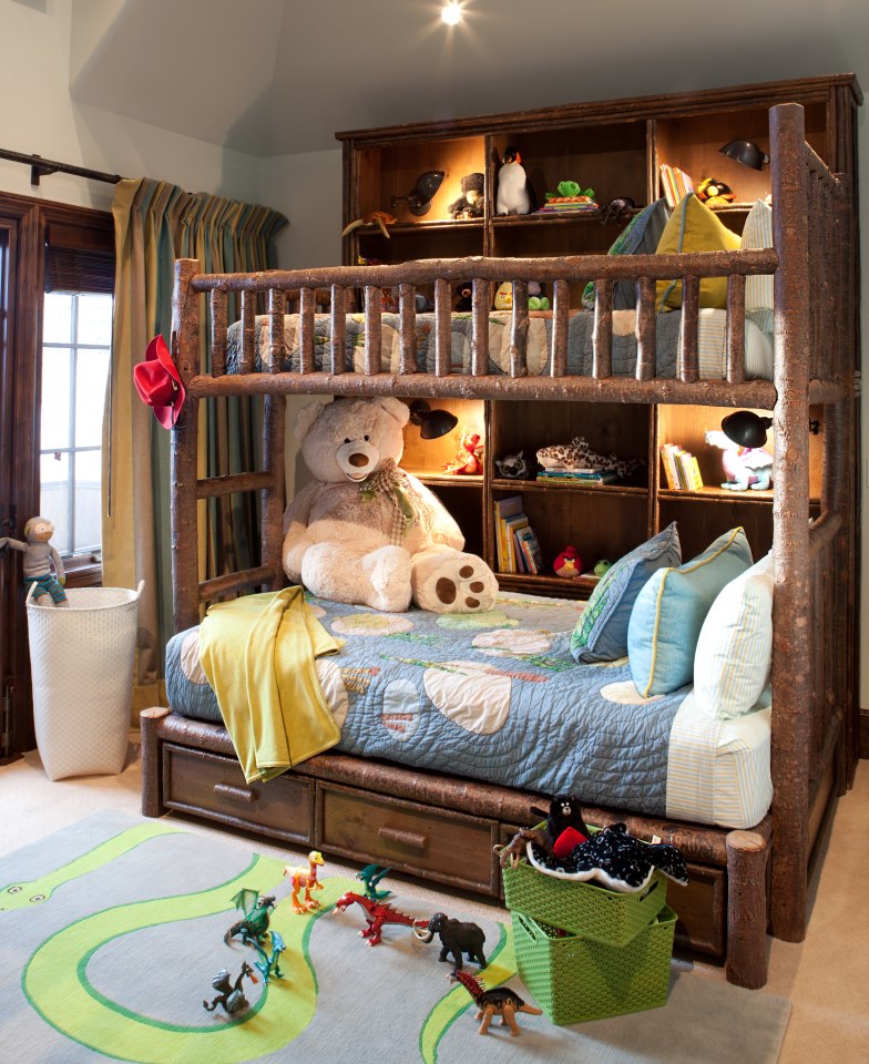 custom rustic bunk bed