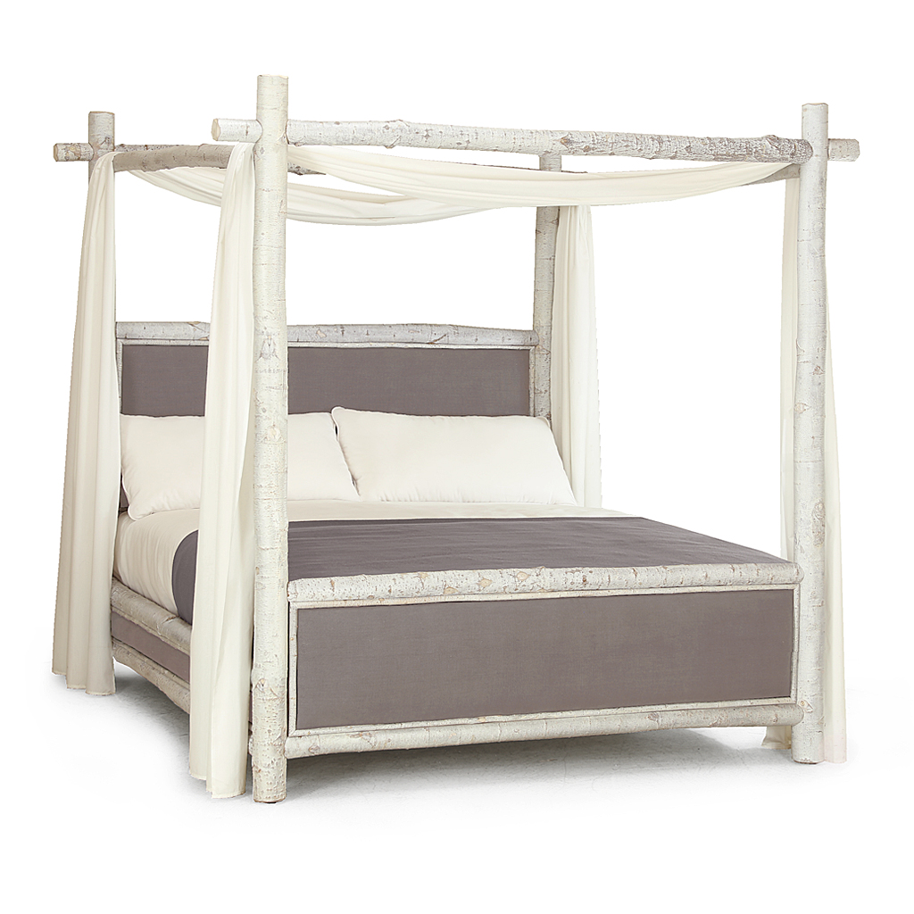 Beau Canopy Bed 4546 Whitewash finish La Lune Collection rustic furniture