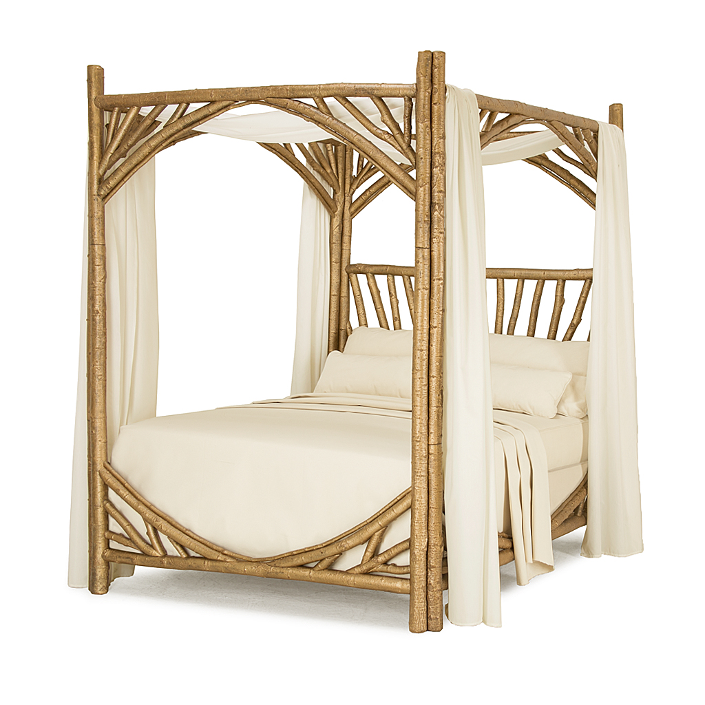 Cristina Canopy Bed 4280 Gold Leaf finish La Lune Collection rustic furniture
