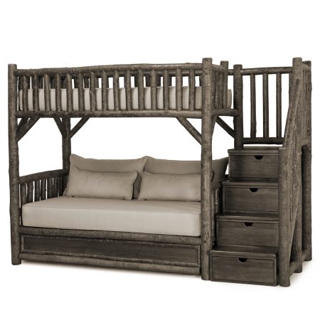 Kenzo Bunk Bed with Trundle and Stairs 4690R La Lune Collection rustic furniture