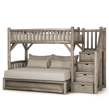 Kenzo Bunk Bed with Trundle and Stairs 4692R La Lune Collection rustic furniture