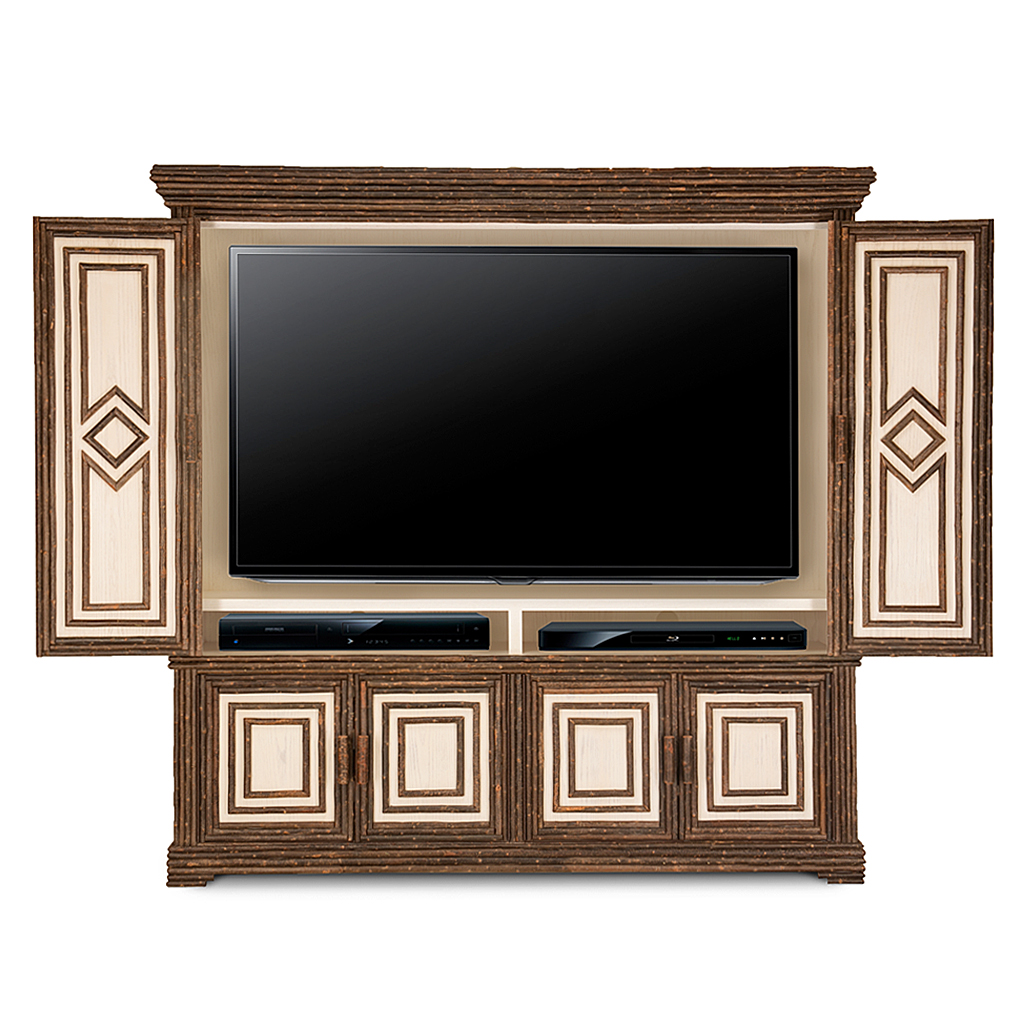 Harris TV Cabinet 2632 Natural finish with Whitewash Oak background La Lune Collection rustic furniture