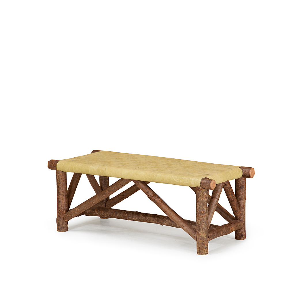 Ivan Woven Leather Bench 1147 Natural finish La Lune Collection rustic furniture