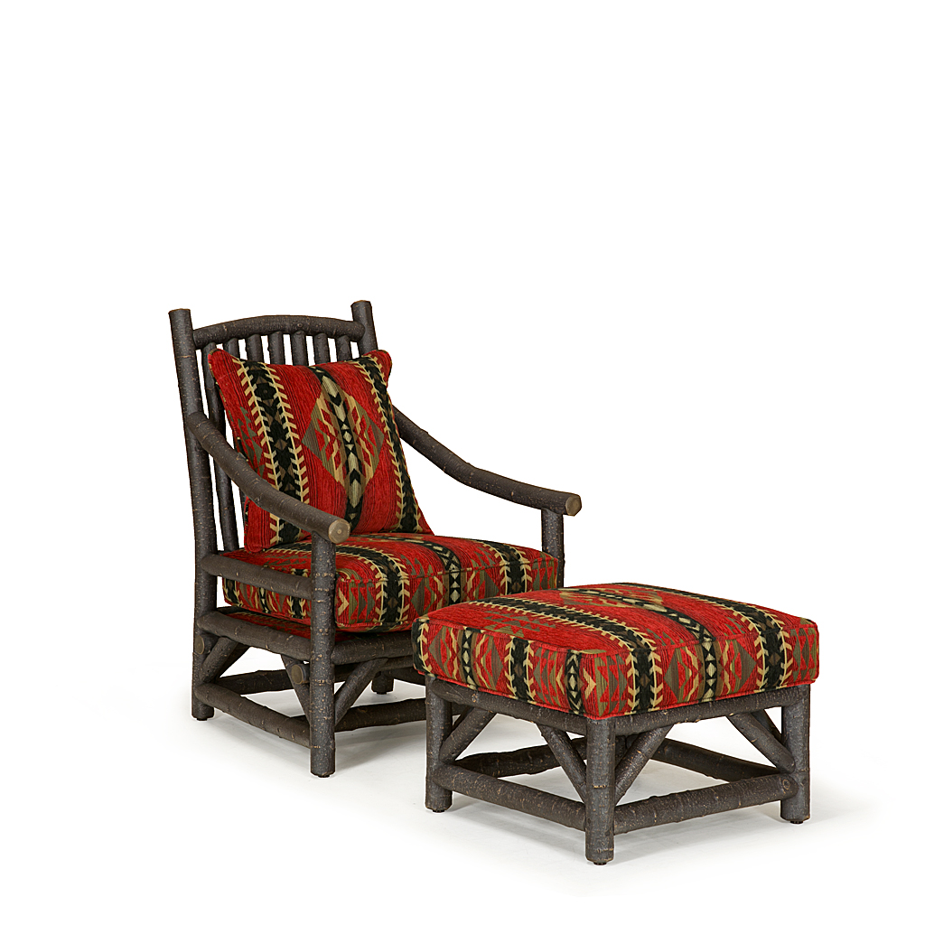 Lola Club Chair 1167-U, Ottoman 1173-I Ebony finish La Lune Collection rustic furniture