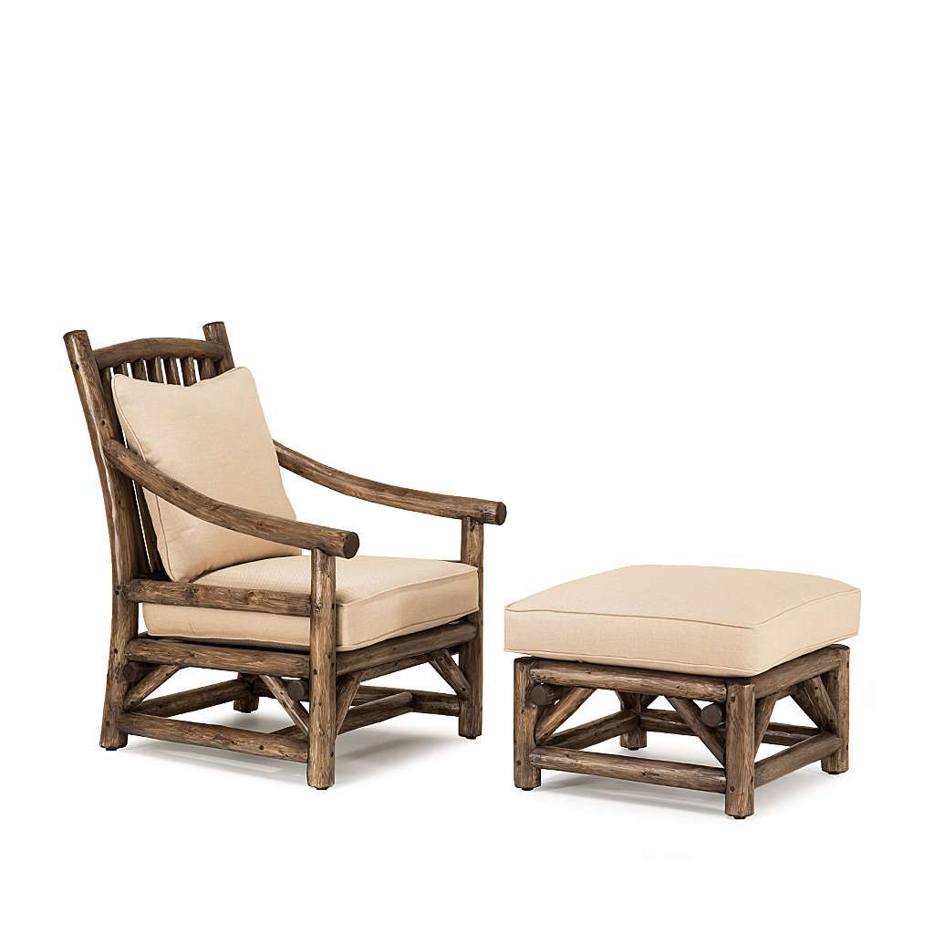 Lola Club Chair 1167-U, Ottoman 1173-U Kahlua finish La Lune Collection rustic furniture