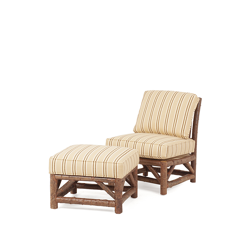 Lola Club Chair 1172-I, Ottoman 1173-I Natural finish La Lune Collection rustic furniture
