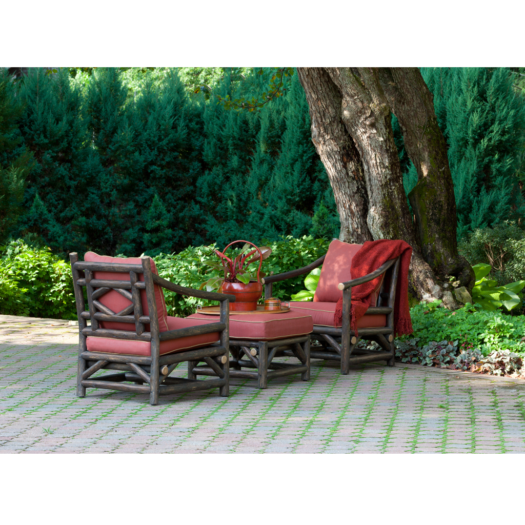 Mia Club Chair 1175-U, Lola Ottoman 1173-U Kahlua finish La Lune Collection rustic furniture