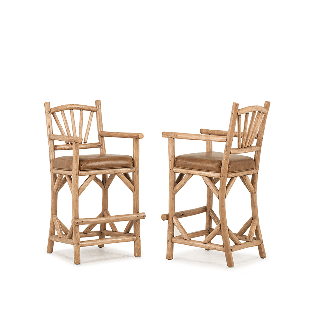 Jen Barstool with Arms 1124-I Pecan finish La Lune Collection rustic furniture