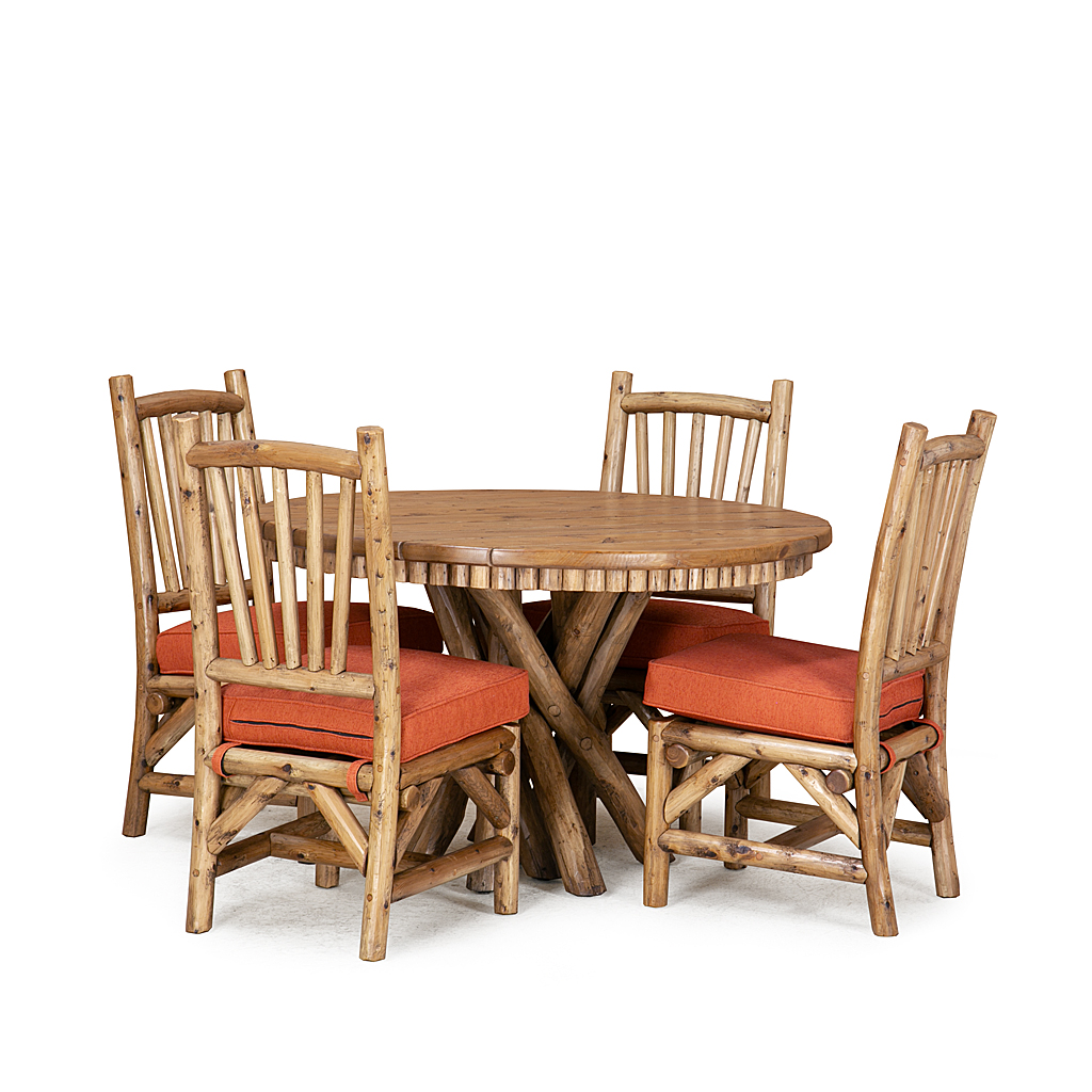 Jen Side Chair 1154-O, Mika Dining Table 3089-O Custom Pecan Cedar finish La Lune Collection rustic furniture