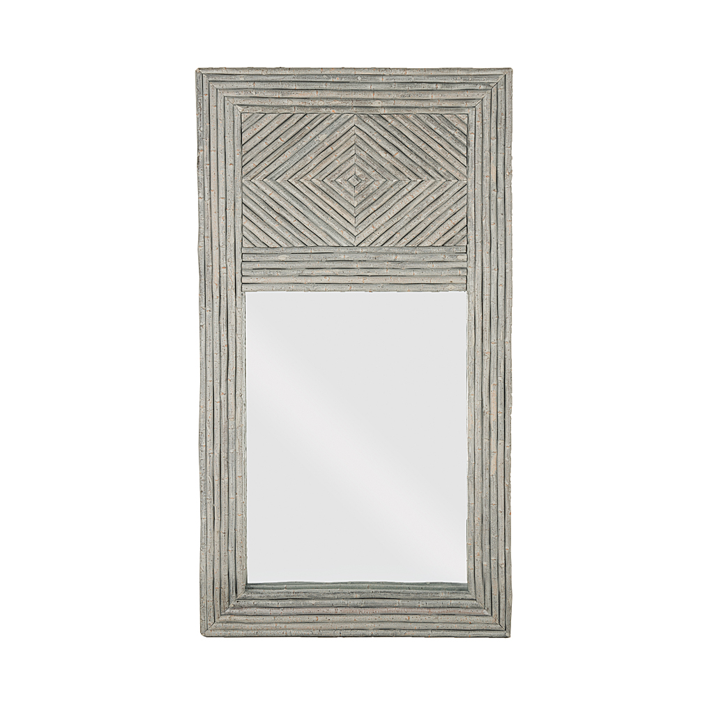 Ozell Mirror 5035-I Custom Pewter finish La Lune Collection rustic furniture