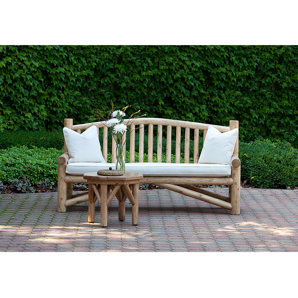 Owen Bench 1548-O, Elliot Side Table 3272-O Custom Pecan Finish La Lune Collection rustic furniture