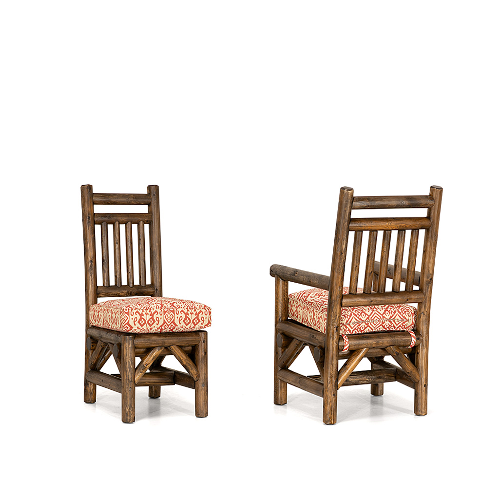 Vera Side Chair 1623-O, Dining Armchair 1624-O Coffee on Cedar finish La Lune Collection rustic furniture