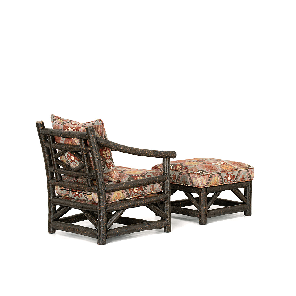 Mia Club Chair 1175-I, Lola Ottoman 1173-I Ebony finish La Lune Collection rustic furniture