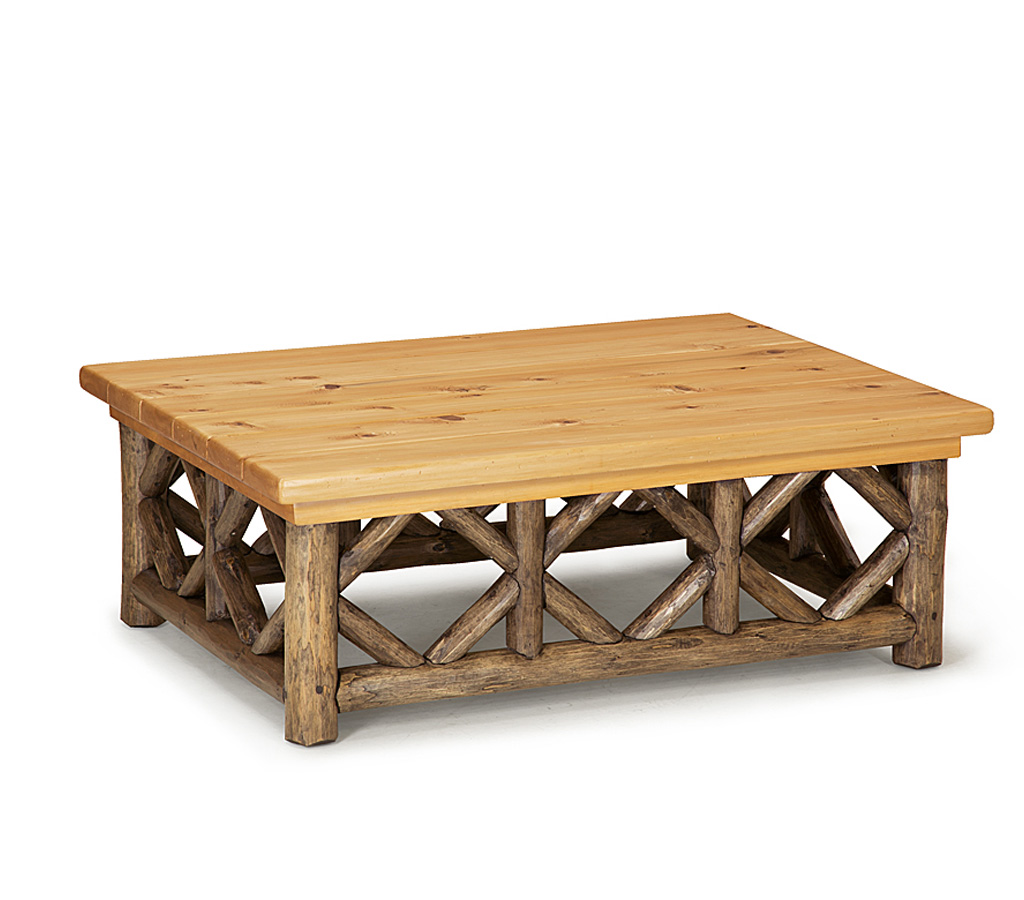 Alira Coffee Table 3233-U Kahlua finish with Light Cedar Top La Lune Collection rustic furniture