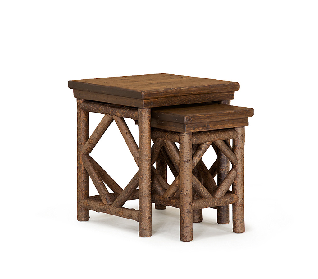 Alira Nesting Tables 3425-I Natural finish with Medium Pine Top La Lune Collection rustic furniture