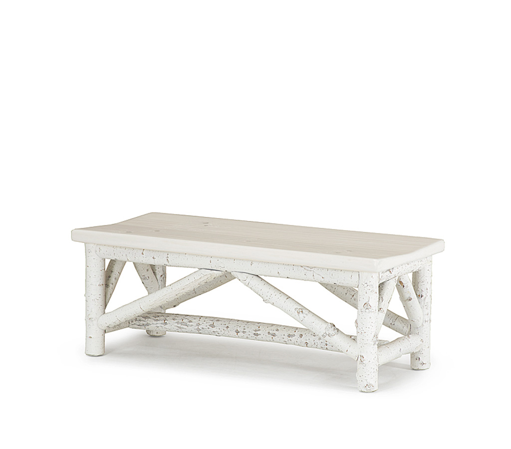 Amos Bench 1520-I Antique White finish with Custom Antique White Pine Seat La Lune Collection rustic furniture