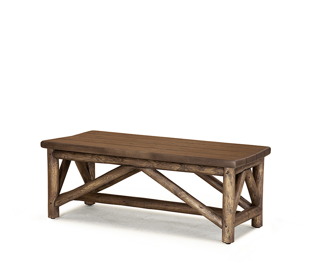 Amos Bench 1520-U Kahlua finish with Medium Cedar Plank Seat La Lune Collection rustic furniture