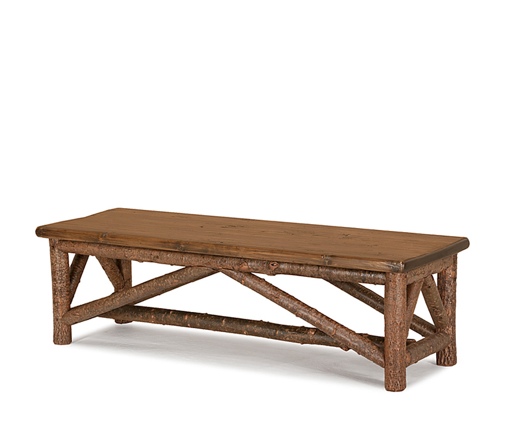 Amos Bench 1522-I Natural finish with Medium Pine Seat La Lune Collection rustic furniture