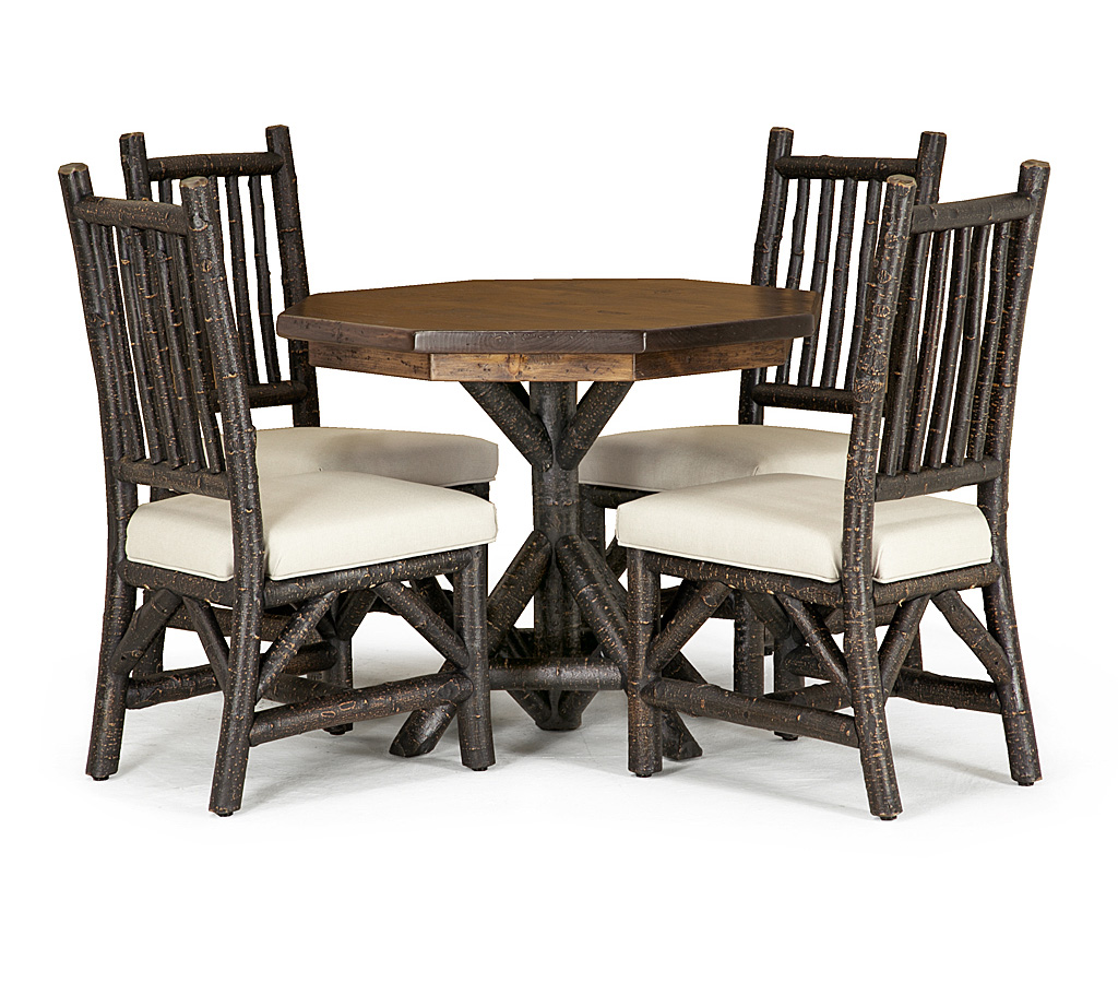 Baxter Dining Table 3544-I, Aria Small Side Chair 1205-I Ebony finish with Medium Pine Top La Lune Collection rustic furniture