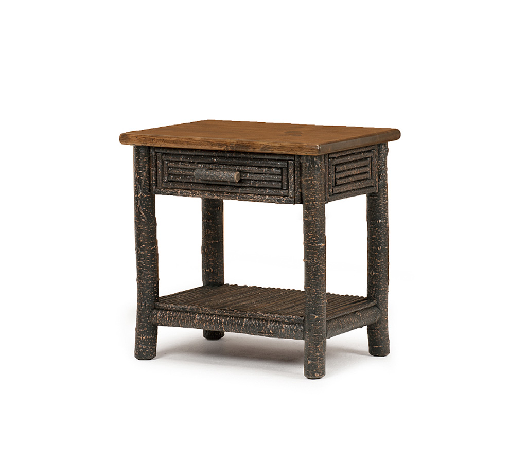 Carlin Side Table 3287 Ebony finish with Medium Pine Top La Lune Collection rustic furniture