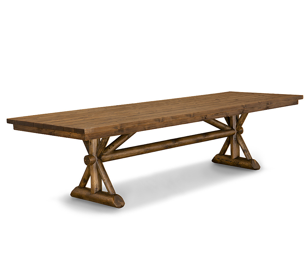 Dane Trestle Dining Table 3502-O Coffee on Cedar finish La Lune Collection rustic furniture