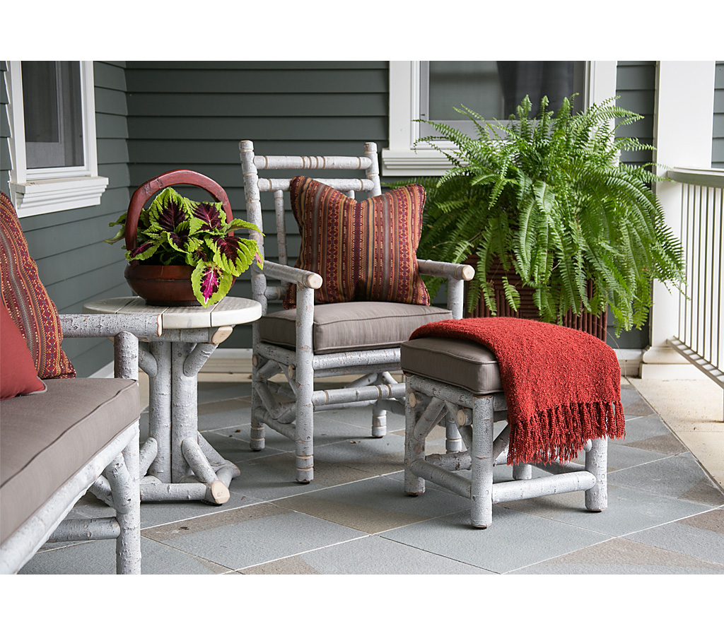 Ella Armchair 1200-U, Otis Stool 1146-U, Aston Side Table 3528-U Whitewash finish La Lune Collection rustic furniture