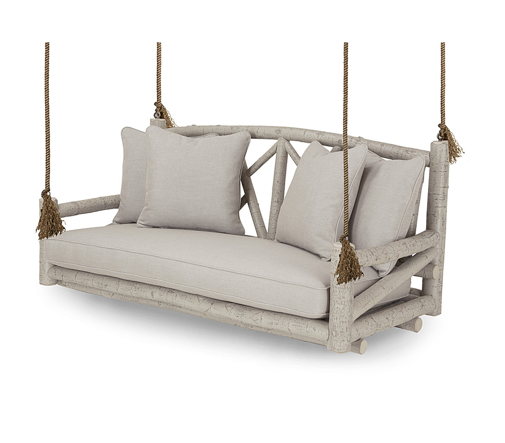 Evan Porch Swing 1558-I Whitewash finish La Lune Collection rustic furniture