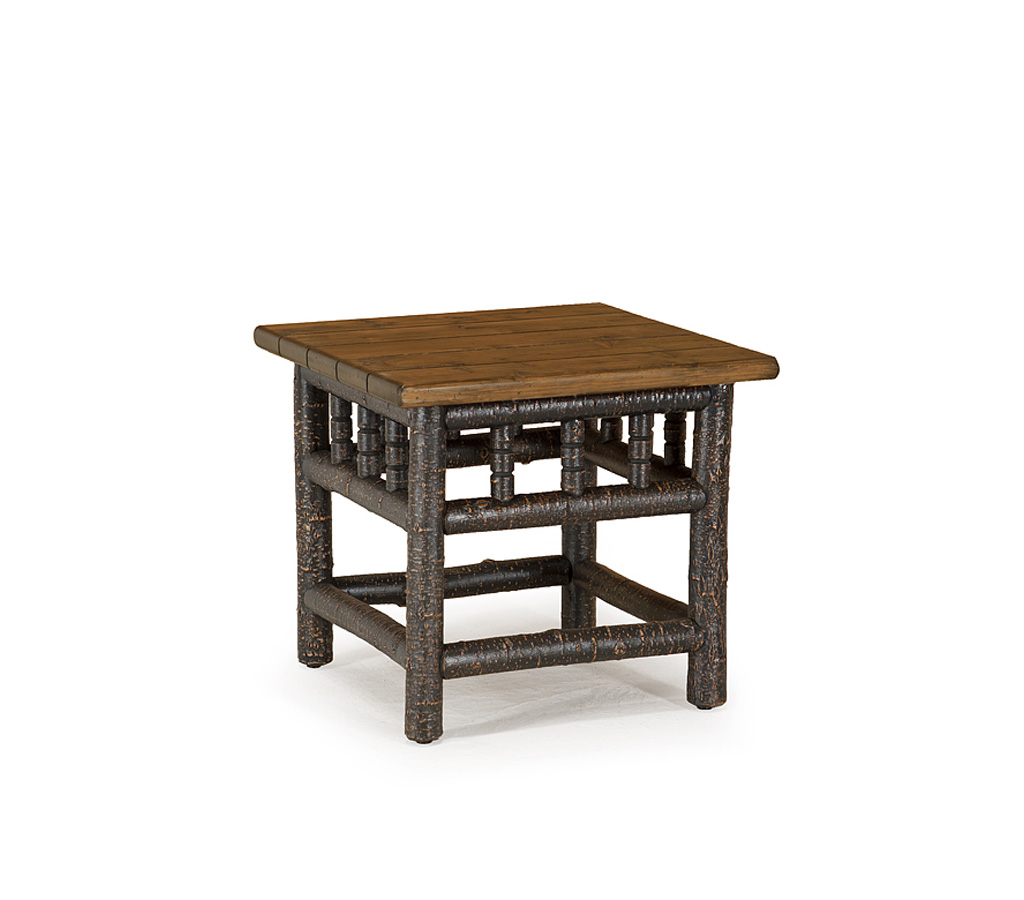 Hewitt End Table 3450-U Ebony finish with Medium Cedar Top La Lune Collection rustic furniture