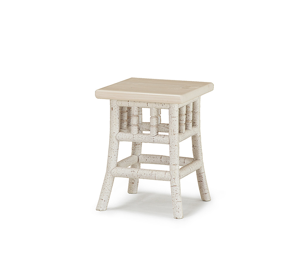 Hewitt Pedestal Table 3377-I Antique White finish with Custom Antique White Pine Top La Lune Collection rustic furniture