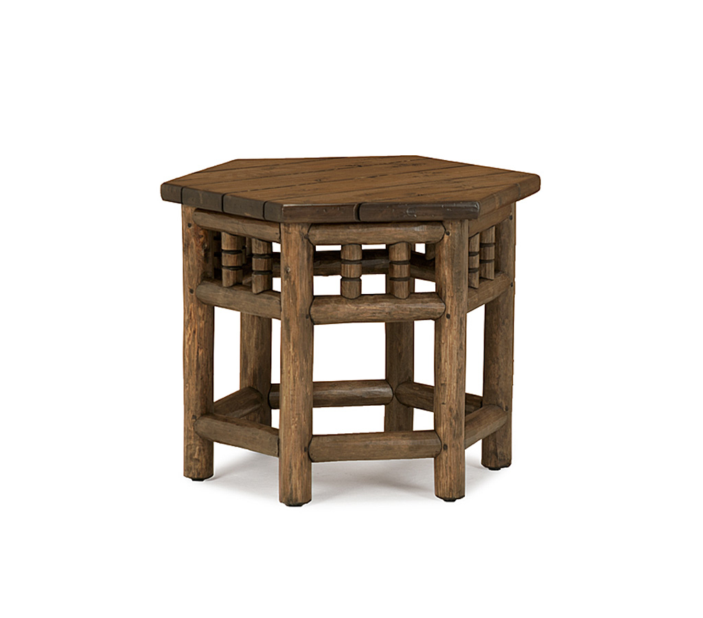 Hewitt Side Table 3440-U Kahlua finish with Custom Kahlua Cedar Top La Lune Collection rustic furniture