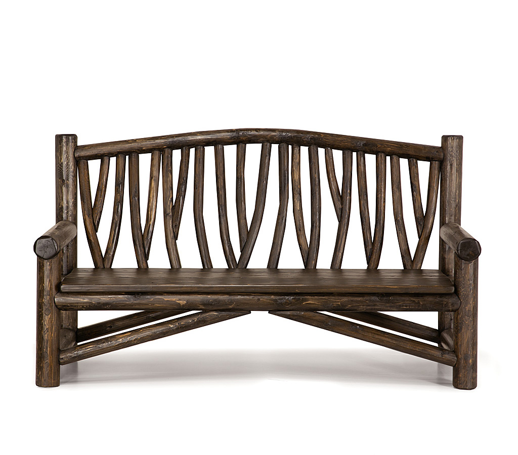 Ilana Bench 1502-O Charcoal on Cedar finish La Lune Collection rustic furniture