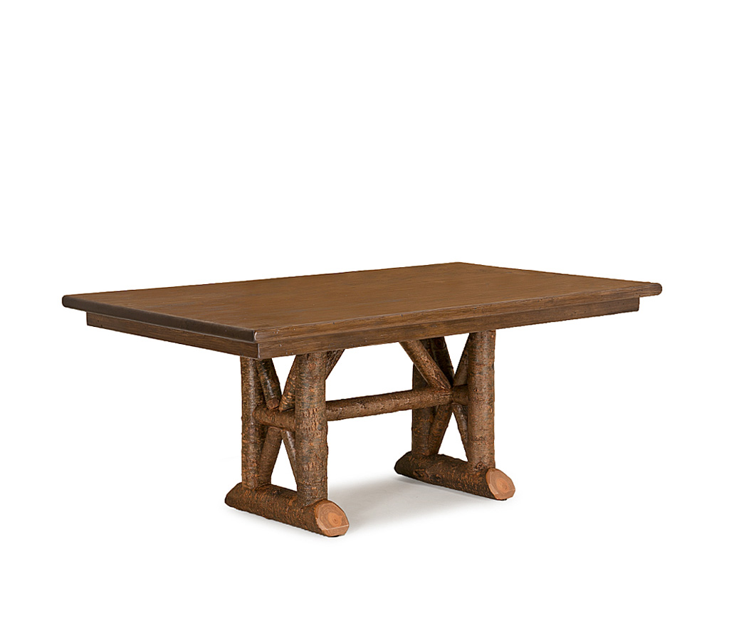 Linden Trestle Dining Table 3490-I Natural finish with Medium Pine Top La Lune Collection rustic furniture