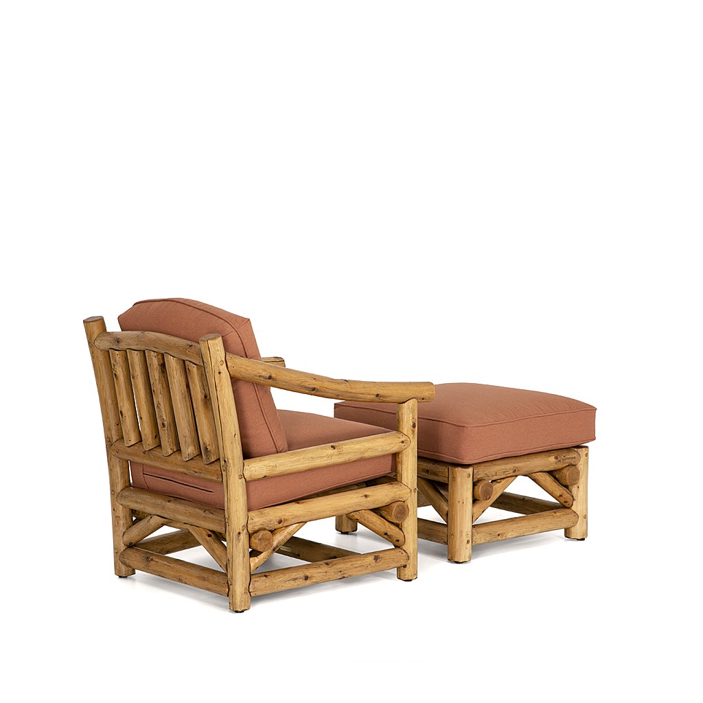 Lola Club Chair 1174-O, Ottoman 1173-O Honey on Cedar finish La Lune Collection rustic furniture