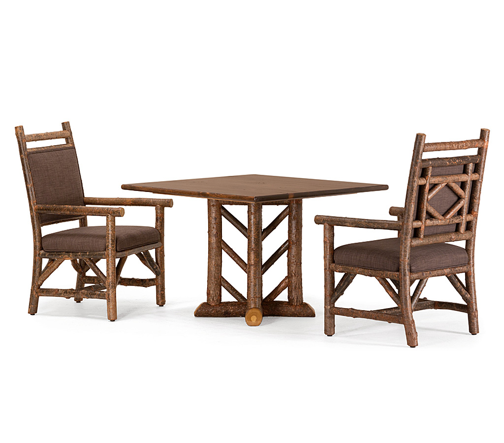 Lucas Dining Table 3600-I, Custom Armchair 1295-I Natural finish with Medium Pine Top La Lune Collection rustic furniture