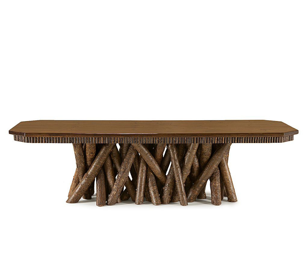 Marlow Dining Table 3482-I Natural finish with Medium Pine Top La Lune Collection rustic furniture