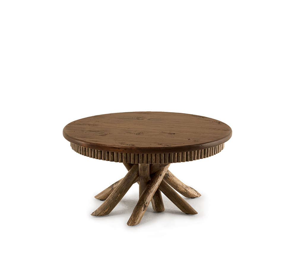 Mika Coffee Table 3417-I Kahlua finish with Medium Pine Top La Lune Collection rustic furniture