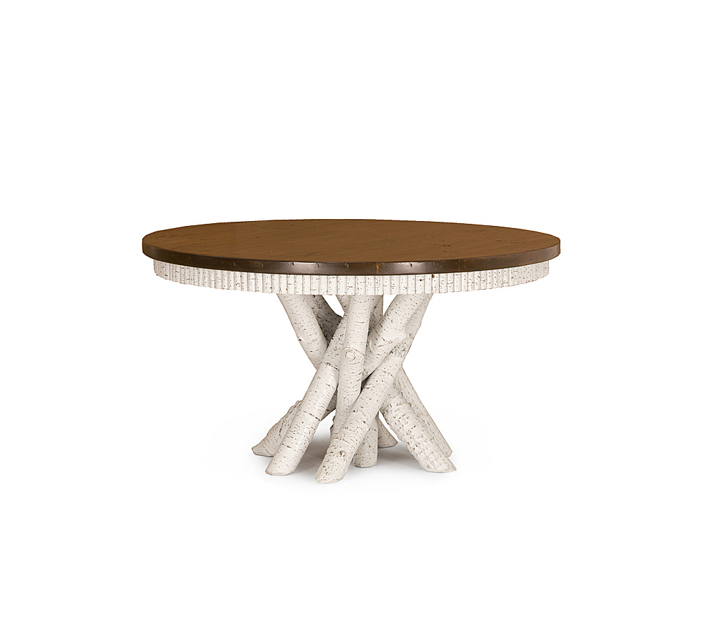 Mika Dining Table 3090-I Antique White finish with Medium Pine Top La Lune Collection rustic furniture