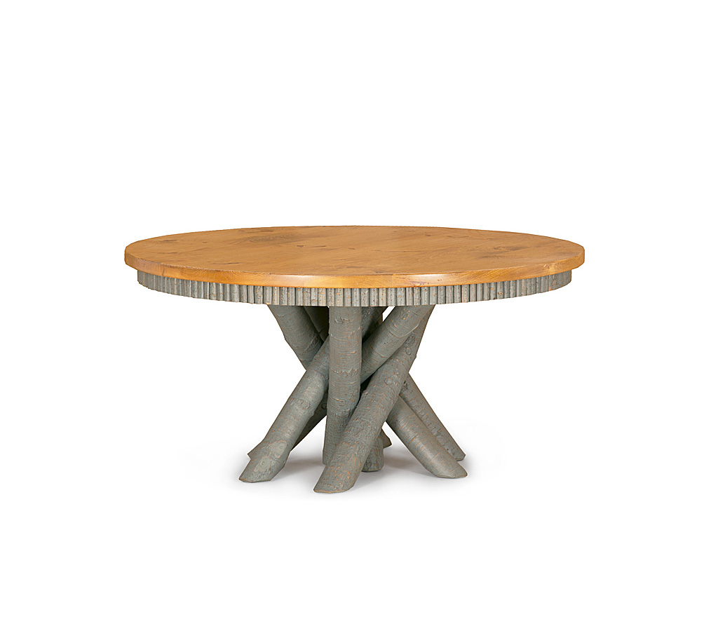 Mika Dining Table 3091-I Custom Spruce finish with Light Pine Top La Lune Collection rustic furniture