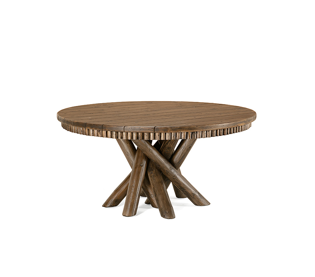 Mika Dining Table 3091-U Kahlua Finish with Custom Kahlua Cedar Top La Lune Collection rustic furniture