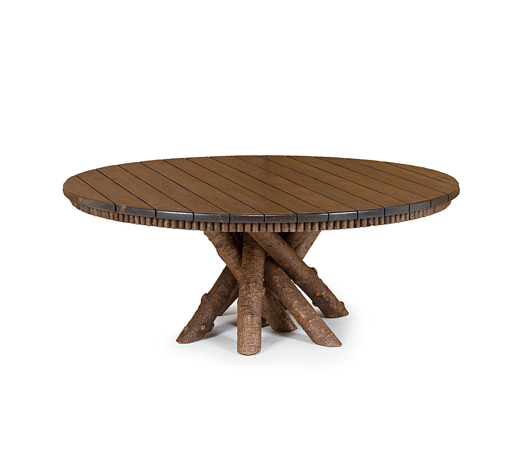 Mika Dining Table 3093-U Natural finish with Medium Cedar Top La Lune Collection rustic furniture