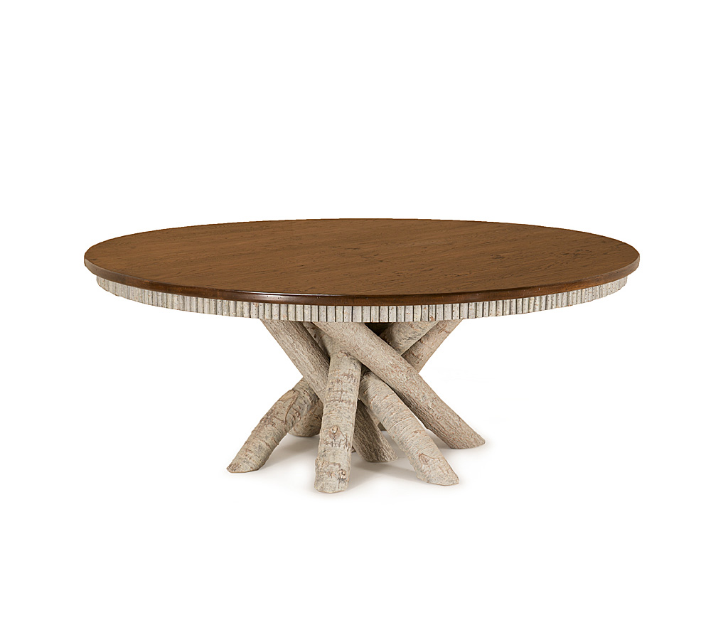 Mika Dining Table 3093-I Sandstone finish with Custom Top La Lune Collection rustic furniture