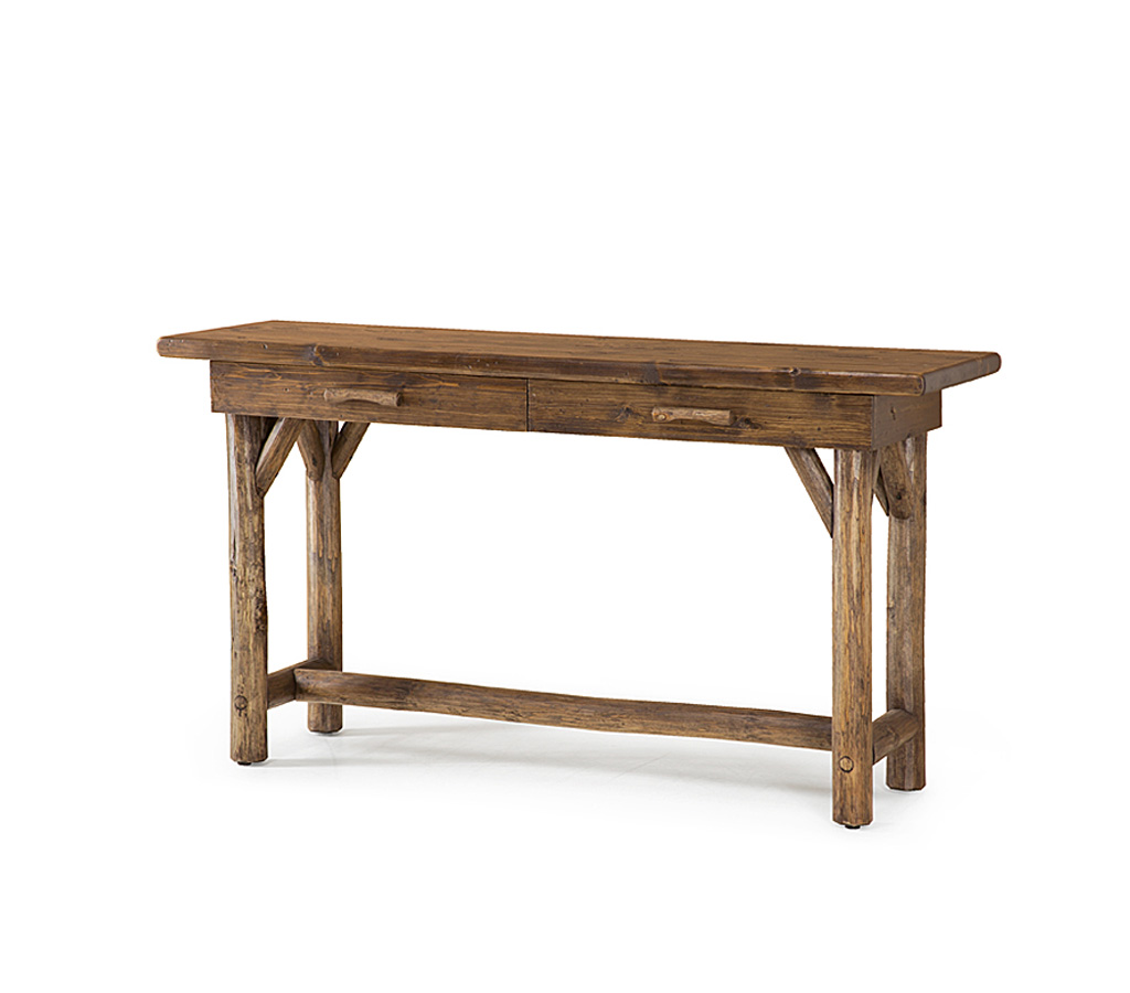 Oren Console Table 3193 Kahlua finish with Medium Cedar Top La Lune Collection rustic furniture