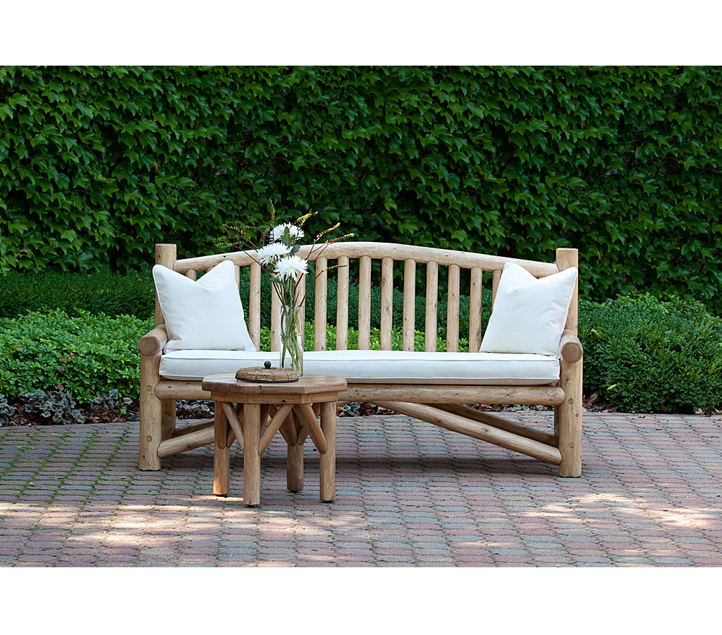 Owen Bench 1548-O, Elliot Side Table 3272-O Custom Pecan Finish La Lune Collection rustic furniture