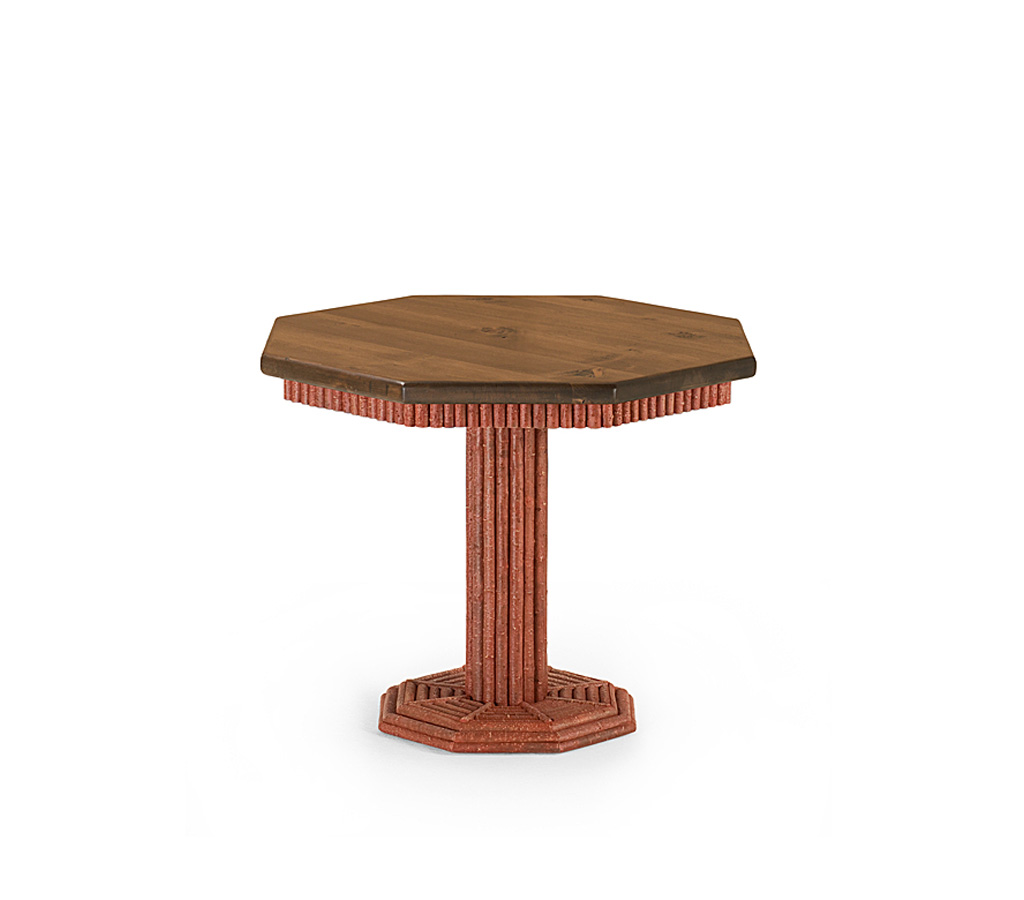 Seth Table 3336 Redwood finish with Medium Pine Top La Lune Collection rustic furniture