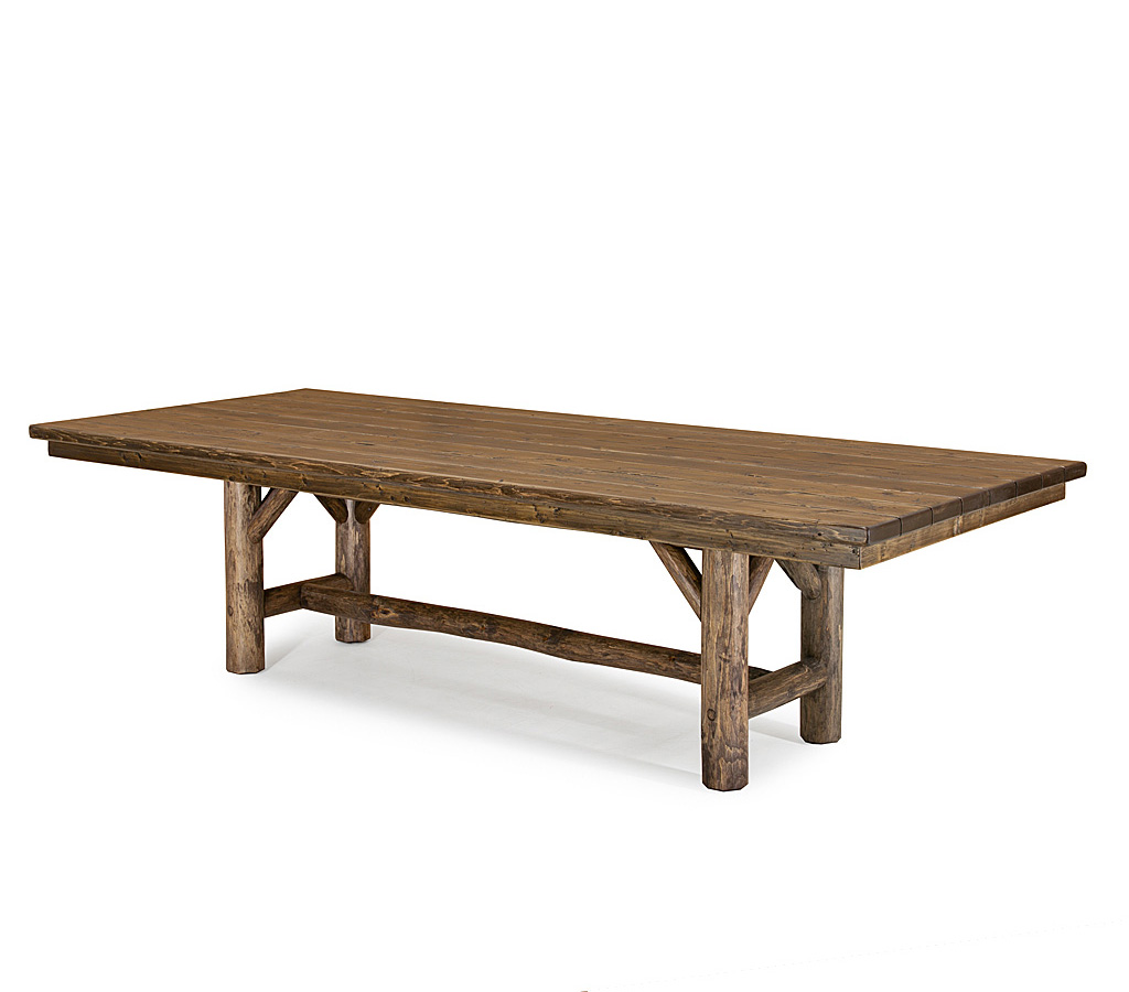 Trevor Dining Table 3072-U Kahlua finish with Medium Cedar Top La Lune Collection rustic furniture