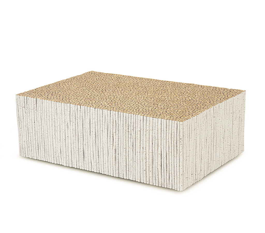 Verna Coffee Table 3590 Antique White finish La Lune Collection rustic furniture