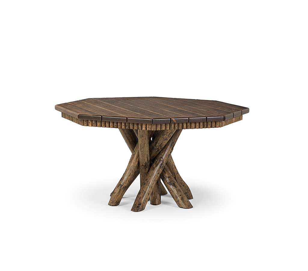 Zeke Dining Table 3108-U Kahlua finish with Dark Cedar Top La Lune Collection rustic furniture