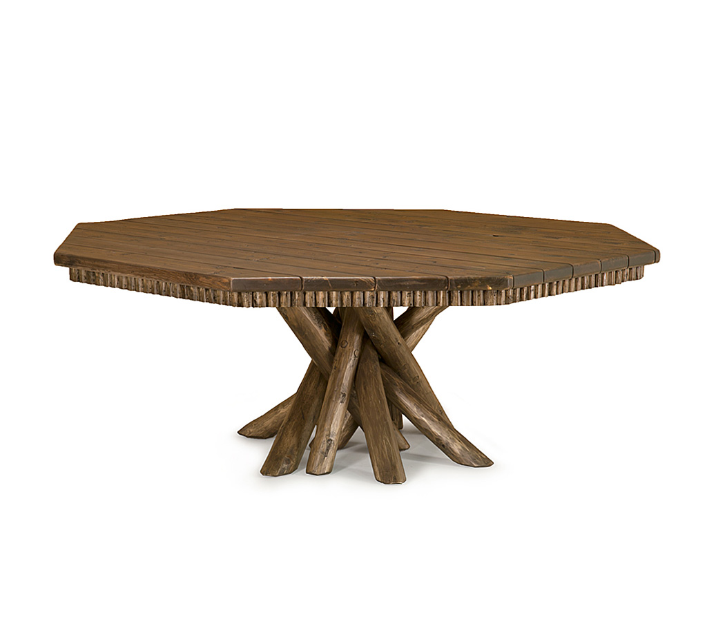 Zeke Dining Table 3112-U Kahlua finish with Medium Cedar Top La Lune Collection rustic furniture