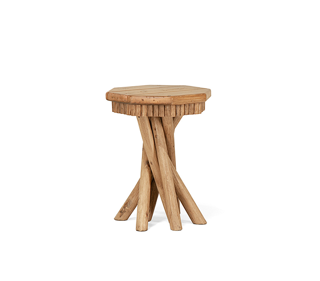 Zeke Side Table 3408-U Pecan finish with Pecan Cedar Top La Lune Collection rustic furniture