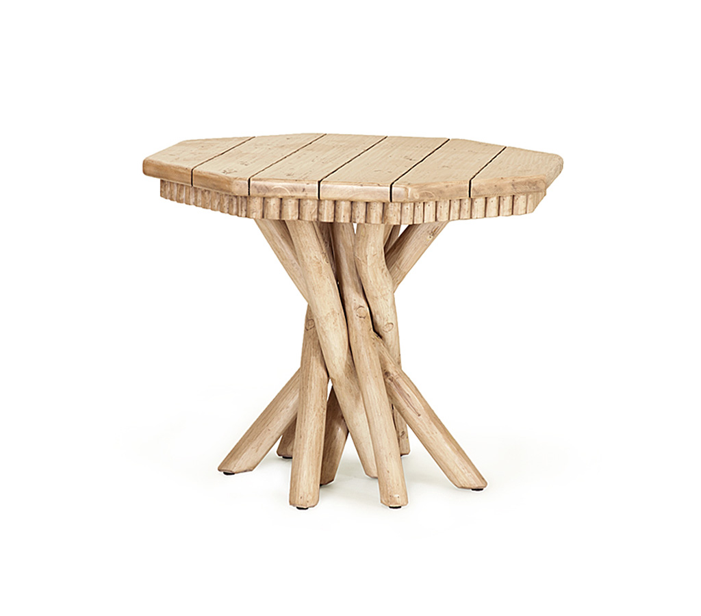 Zeke Side Table 3416-U Custom Mushroom finish with Custom Mushroom Cedar Top La Lune Collection rustic furniture